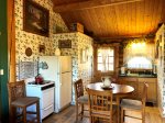 Ivy Room Kitchen and Dining Area in Upper Level of Log Cabin